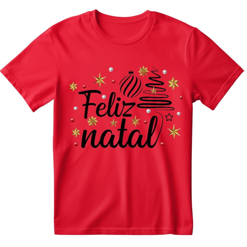 Camisa Camiseta Estampada Feliz Natal Unissex 30.1