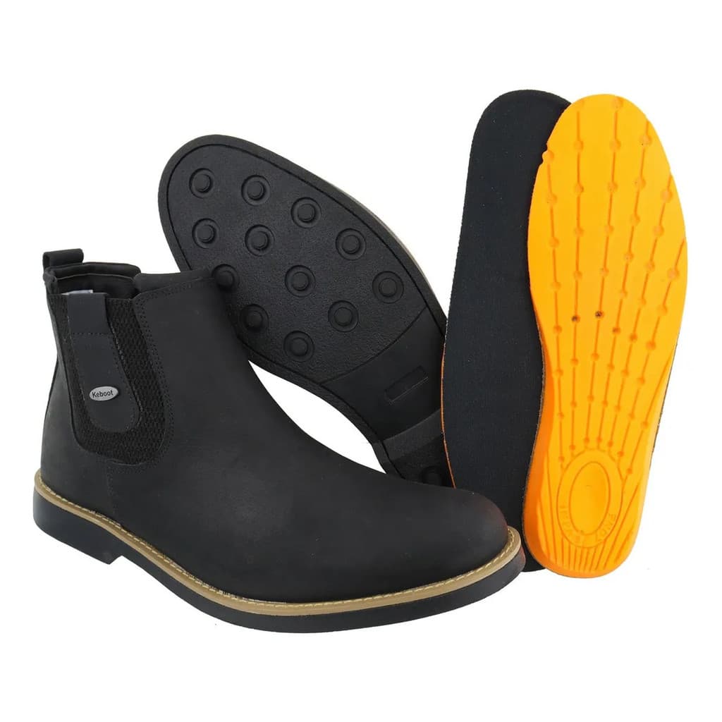 Bota Botina Premium Com Elástico Feminina Masculina Em Couro