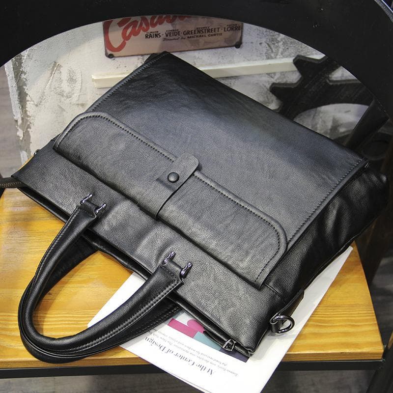 Maleta de negócios masculina bolsa de grande capacidade estilo Horizontal saco de arquivo de computador Commuter viagem