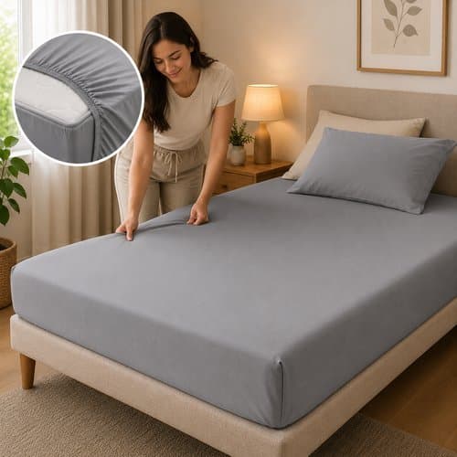 Capa Protetora Colchao Solteiro Impermeavel Ajuste Elastic Cinza Confortavel