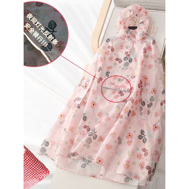 Tia ~ 25 novo fresco impermeável Casual com capuz estilo japonês capa de chuva feminino portátil carro elétrico Poncho a