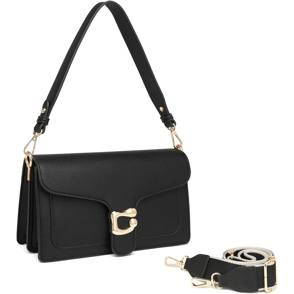 Bolsa Transversal Feminina Elegante Travistar - Pequena Bolsa de Ombro em Couro, Clutch de Noite com 2 Alças de Ombro |