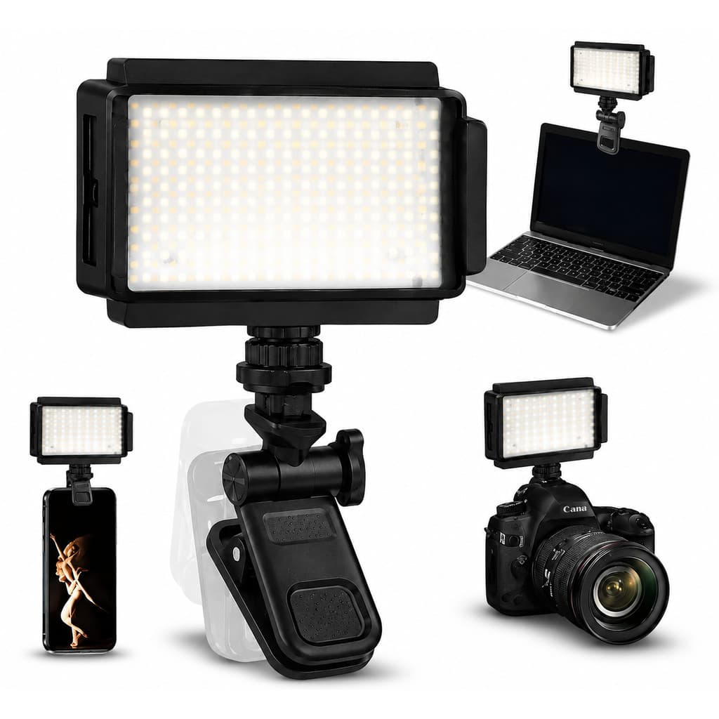Iluminador Rgb Mini Led Celular Luz De Preenchimento Fotos Lives Maquiagem Portatil Preto Bivolt