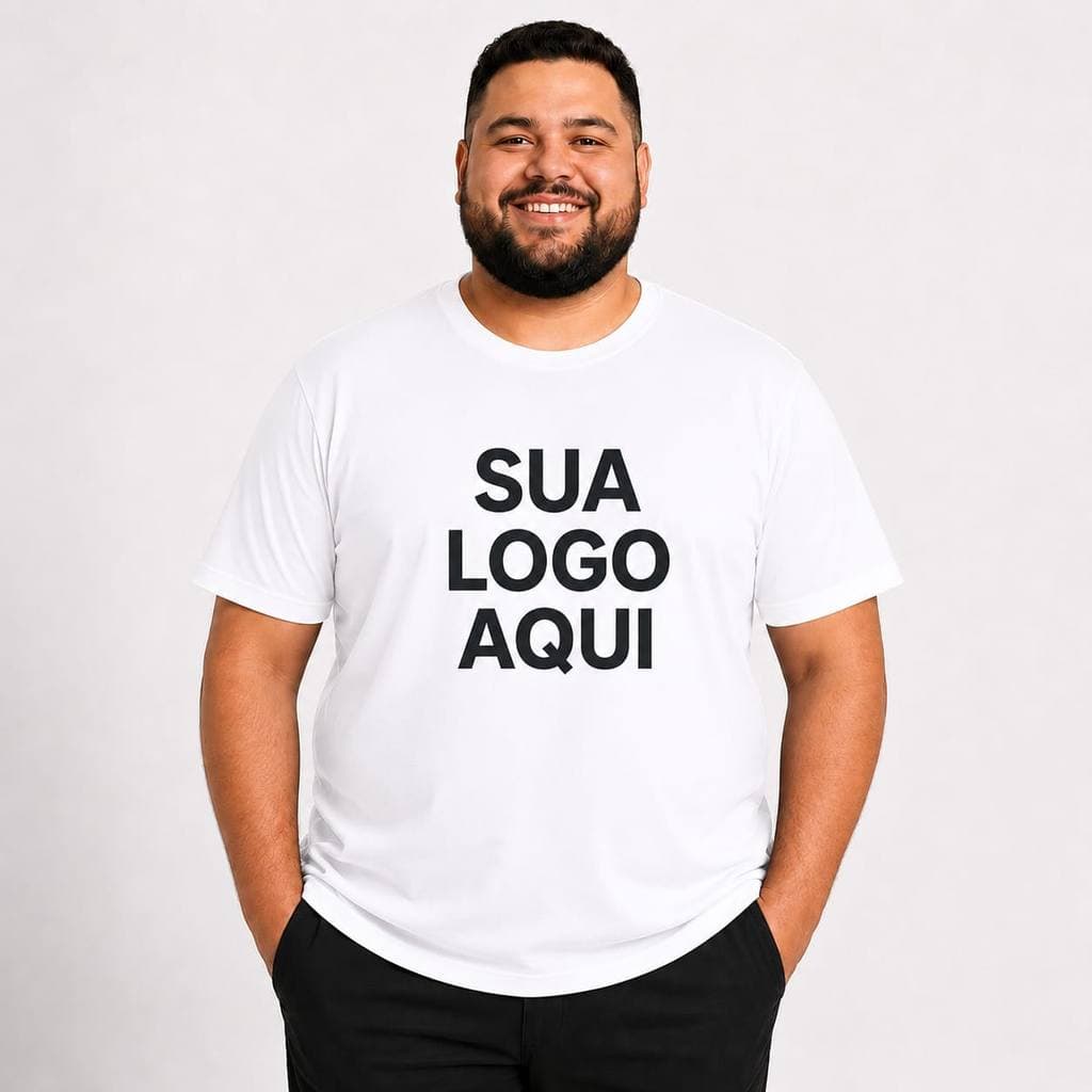 Camisa Personalizada Plus Size G1 ao G3 Sua Estampa Logo Marca 100% algodão
