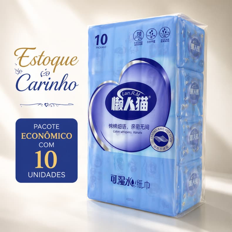 Kit 10 Lenços de Papel Inferfolha 5 Dobras Macio