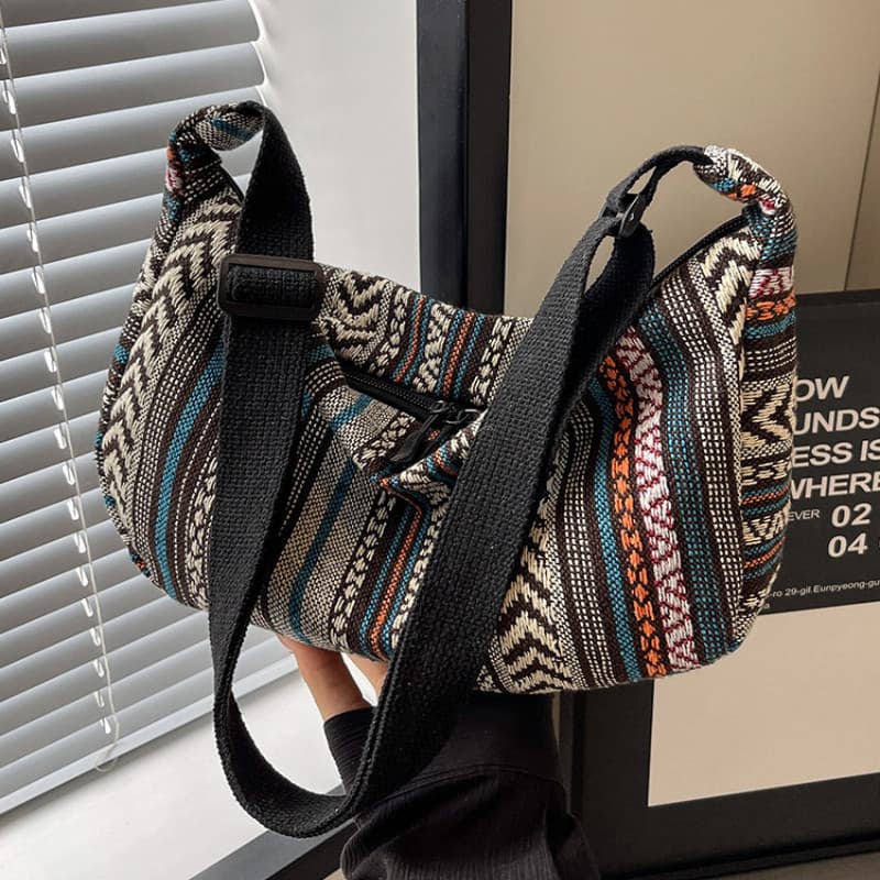 Bolsa Estilo Étnico De Grande Capacidade 2025 Novo Moderno De Bolinho De Corpo Cruzado Retrô Versátil Ombro Para Mulhere