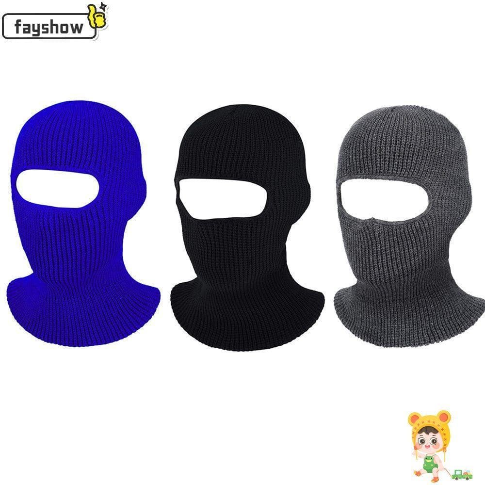 FAYSHOW Capa Facial Completa Balaclava Quente Gorros De Malha À Prova De Vento Com Furo Único
