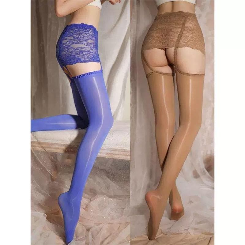 Meias de liga de uma peça de renda 912 agulha cavalo meias oleosas lindas pernas abertas virilha meias meia-calça meio q