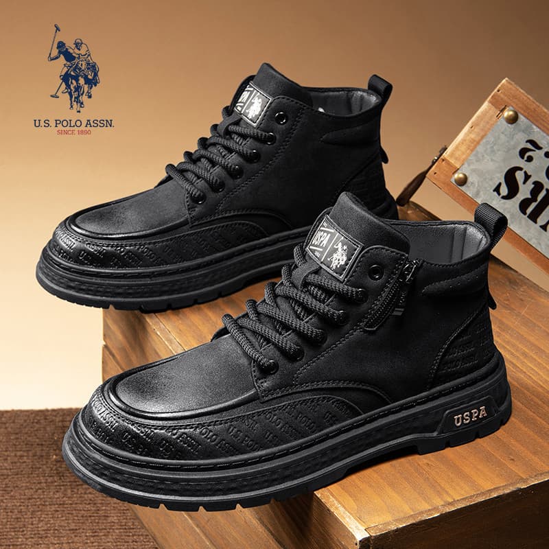 USPA Oficial Autêntico Martin Botas Masculinas Outono Inverno 2025 Novo Estilo Sola Grossa Aumentada Resistente ao Desga