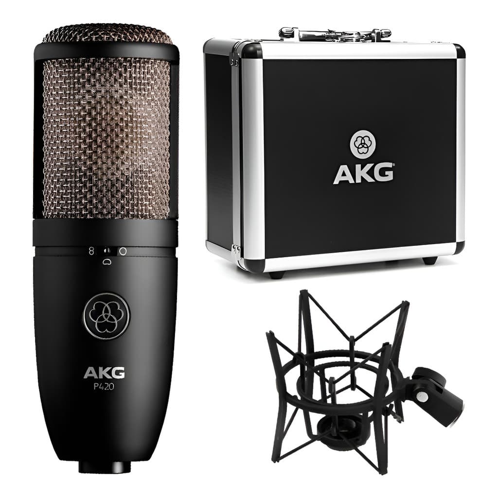 Microfone Condensador Estúdio Akg P420 + Case Nf Preto