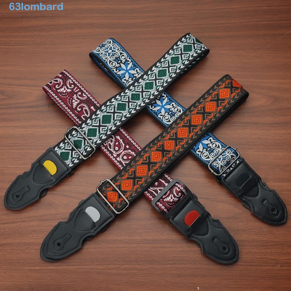 Alça De Guitarra LOMBARD , Cintos Elétrica Estilo Étnico Vintage , Alargamento Ajustável De Alta Qualidade Com Impressão
