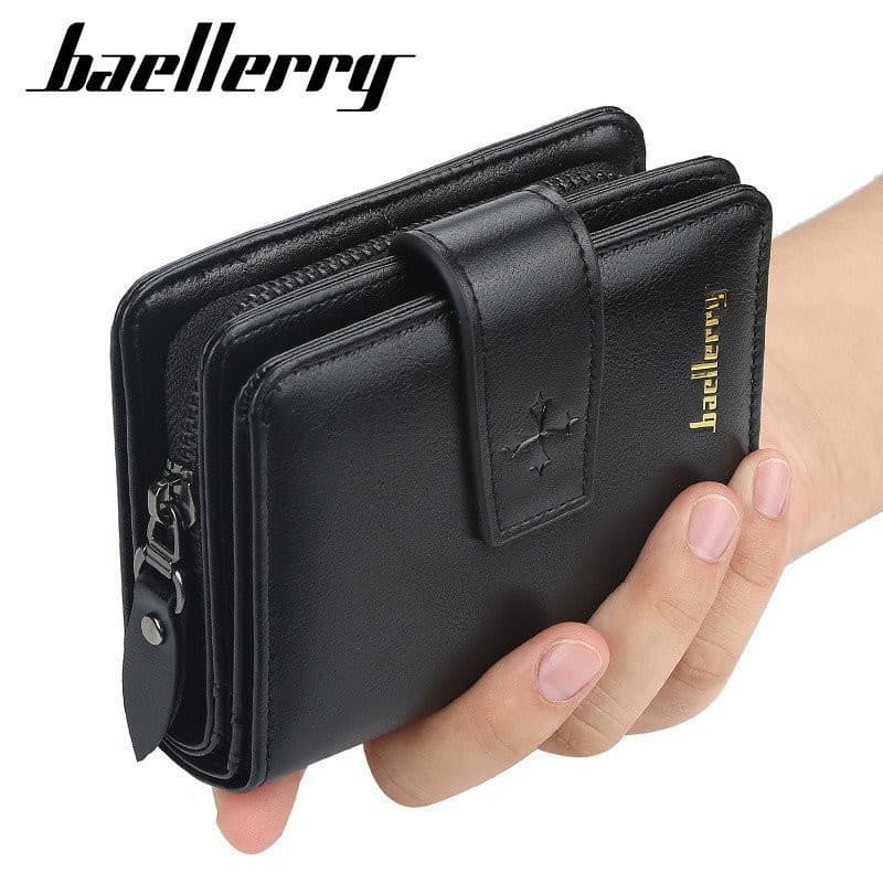 baellerry Multifuncional Com Zíper vertical Espessado Carteira Masculina De Couro Macia