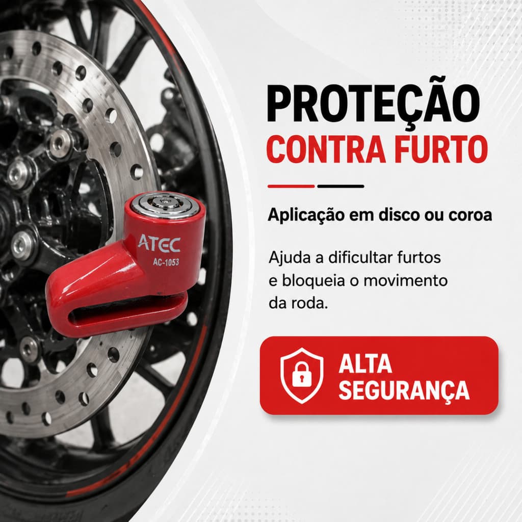 Trava Para Disco De Freio Anti Furto Roubo Moto Bicicleta