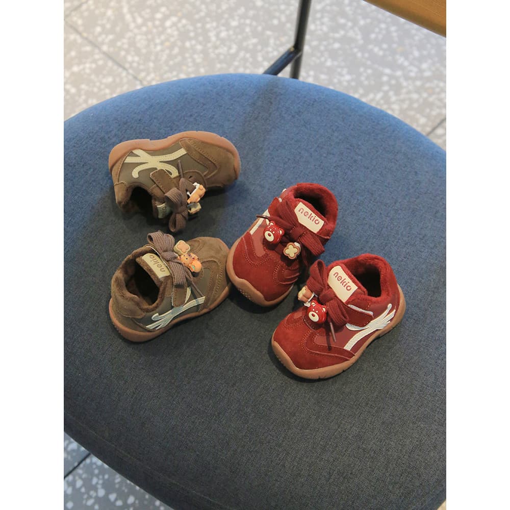 W inverno novo estilo sapatos de algodão do bebê mais veludo dois algodão sapatos esportivos meninos meninas crianças sa