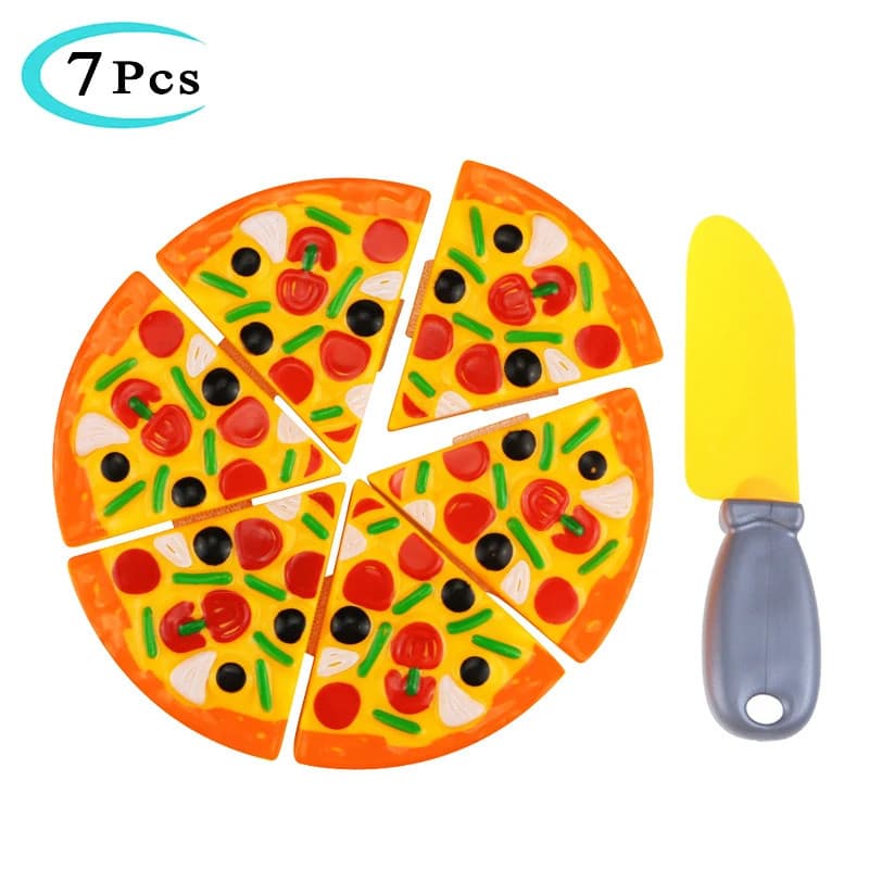 Baby Cutting Pizza Plastic Toy Kitchen Pretend Play House Cook Cut Food Games Simulation Pizza Food Kids Gifts For Boy A