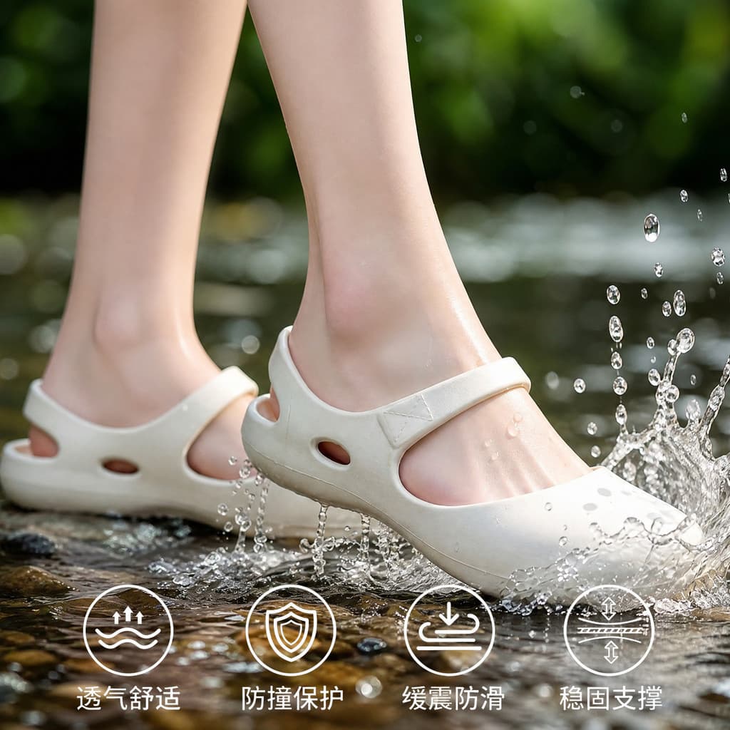 Verão piscina Mary Jane sapatos de sola macia buraco senhoras novo estilo praia Upstream exterior usar sandálias chinelo