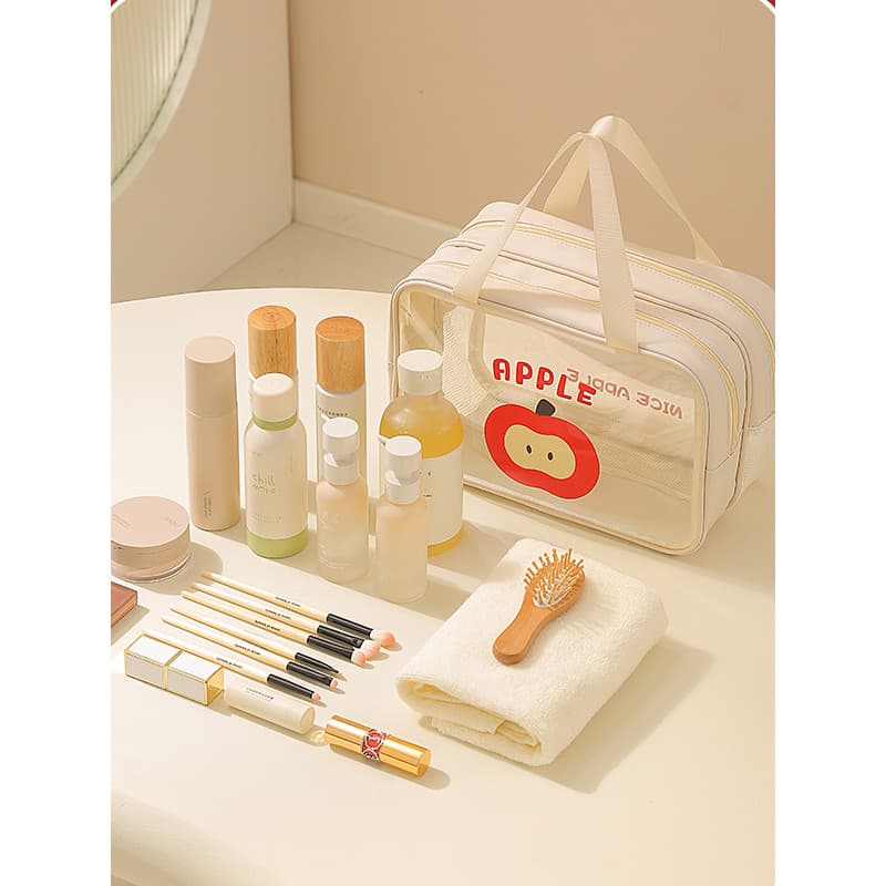 Saco de lavagem de separação seca e molhada grande capacidade visível saco cosmético à prova dwaterproof água bolsa de a