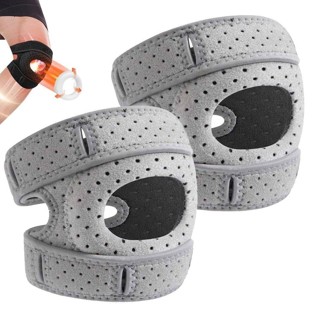 2 Peças de Joelheira, Joelheiras Ajustáveis com Suporte para a Patela para Homens e Mulheres - Manga de Compressão para