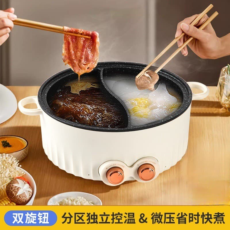 Panela quente elétrica de pato mandarim de controle duplo 110v Taiwan doméstica multifuncional panela quente elétrica de