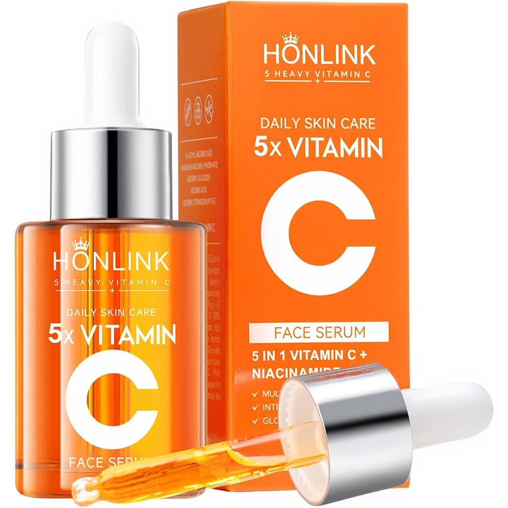 Sérum e Essência Facial de Vitamina C da HONLINK, 5X Vitamina C com Niacinamida e Ácido Hialurônico, Sérum Hidratante Le
