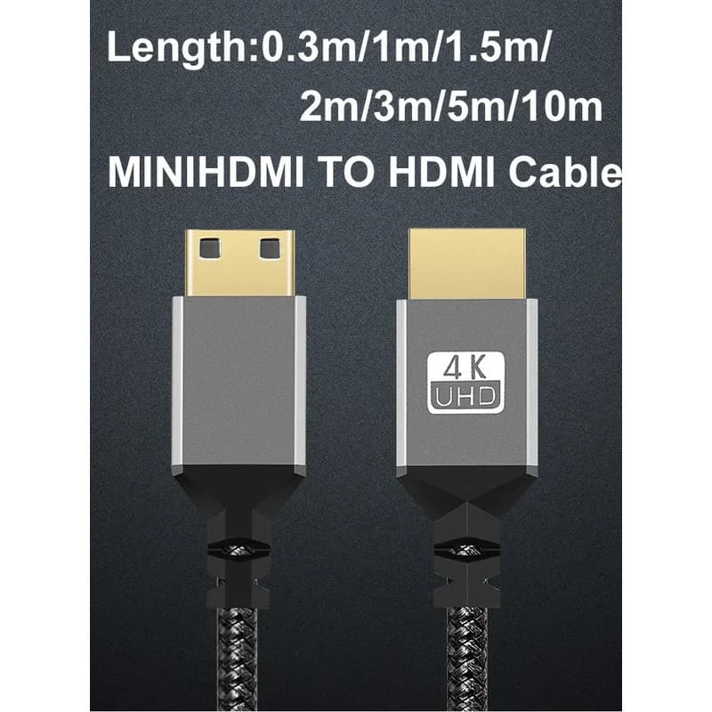 Cabo MINI para HDMI HDMI2.0 MINIHDMI Macho A Macho 4K 60HZ HD 1080P Adaptador Conversor 1M 2M 3M 5M 10M Cabo para T
