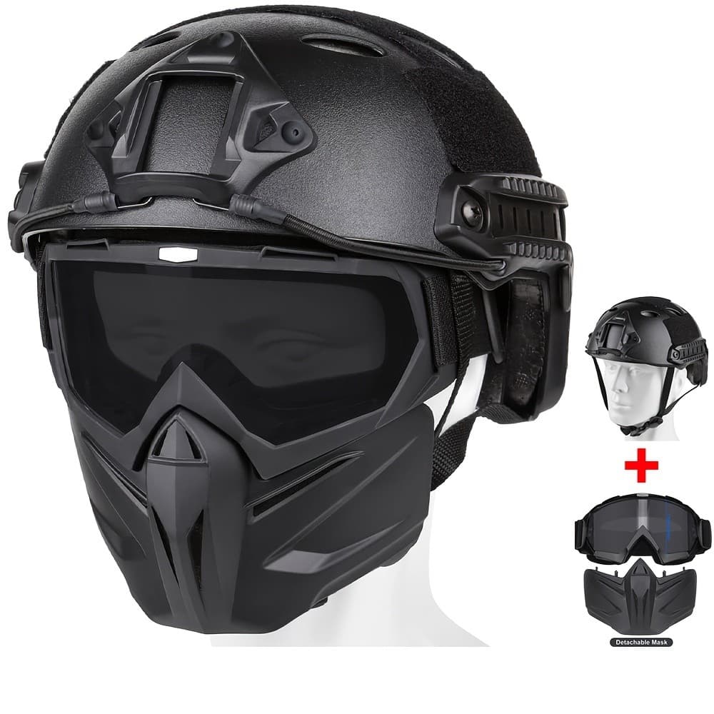 Máscara Facial Completa Rígida Com Sistema De Viseira-Capacete Respirável Adequado Para Jogos Ao Ar Livre , Cosplay , Fo