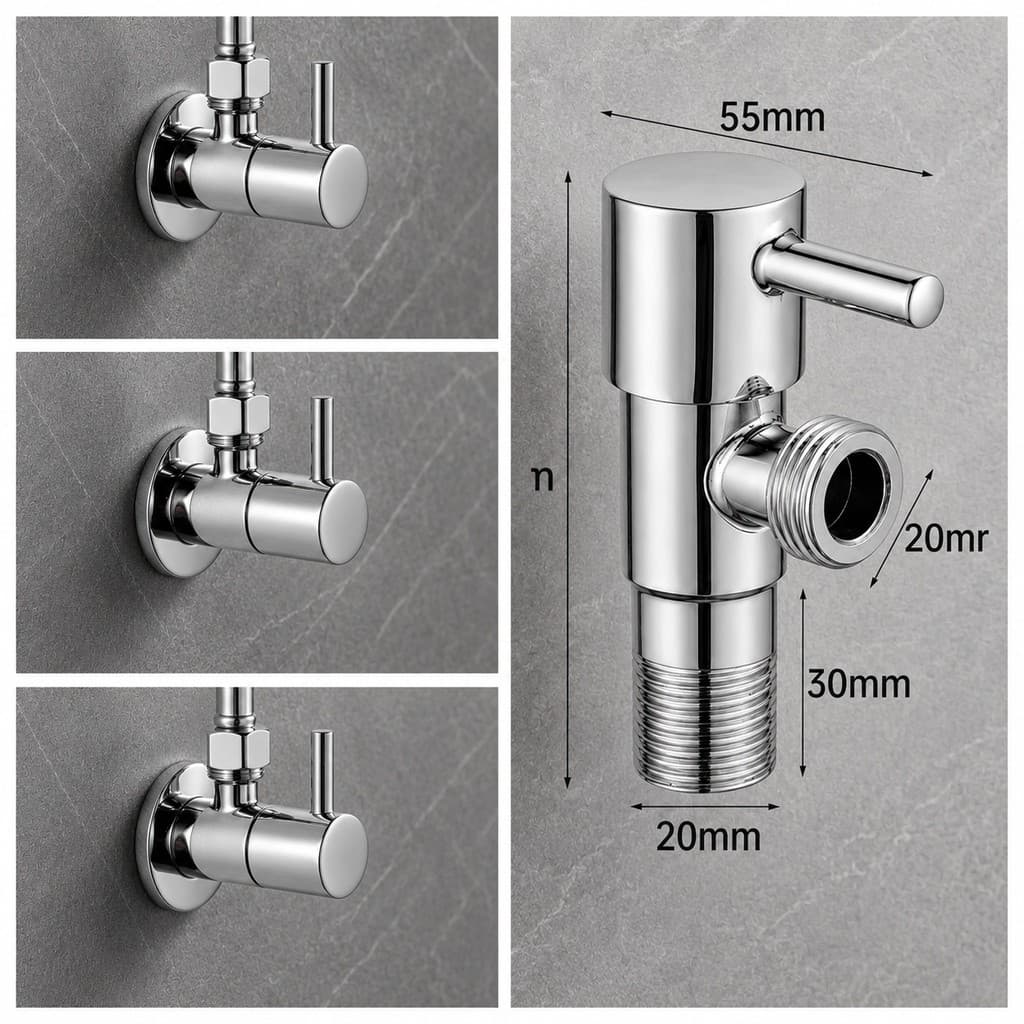 Registro de Ângulo  1/2 Metal Premium 1/4 Volta Universal Ducha Higiênica Alta Pressão Antivazamento