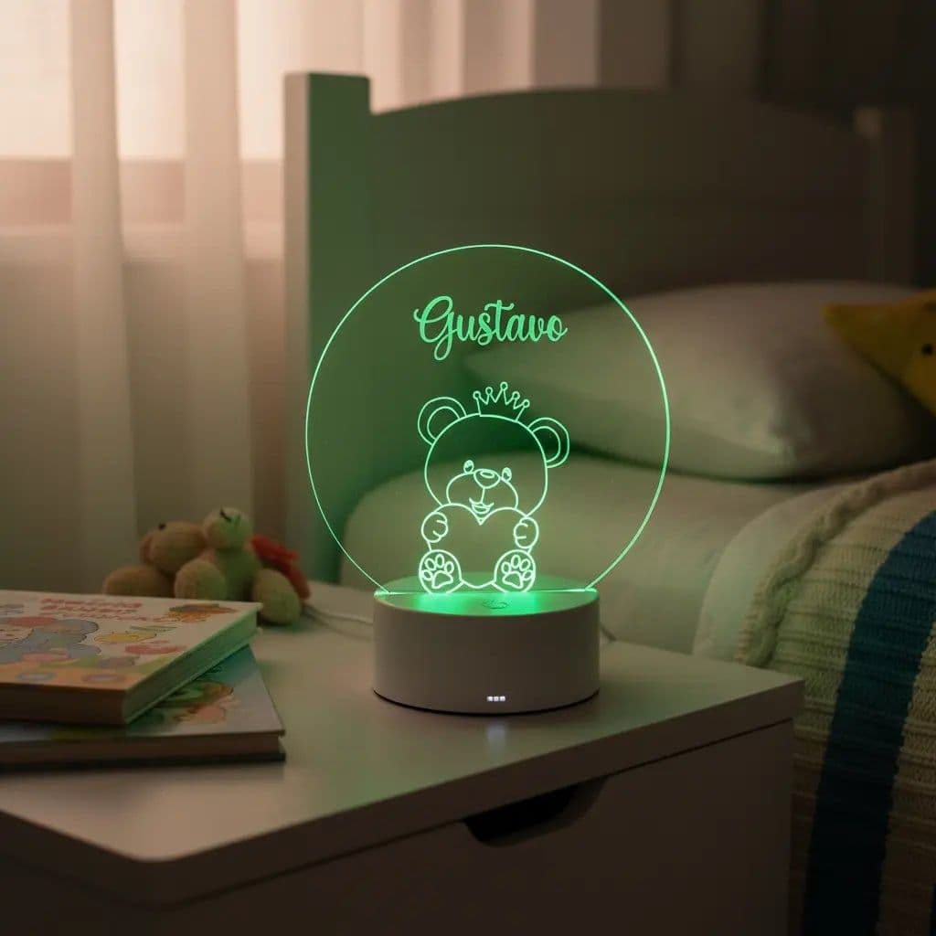 Abajur Luminária De Led Acrílico Personalizada