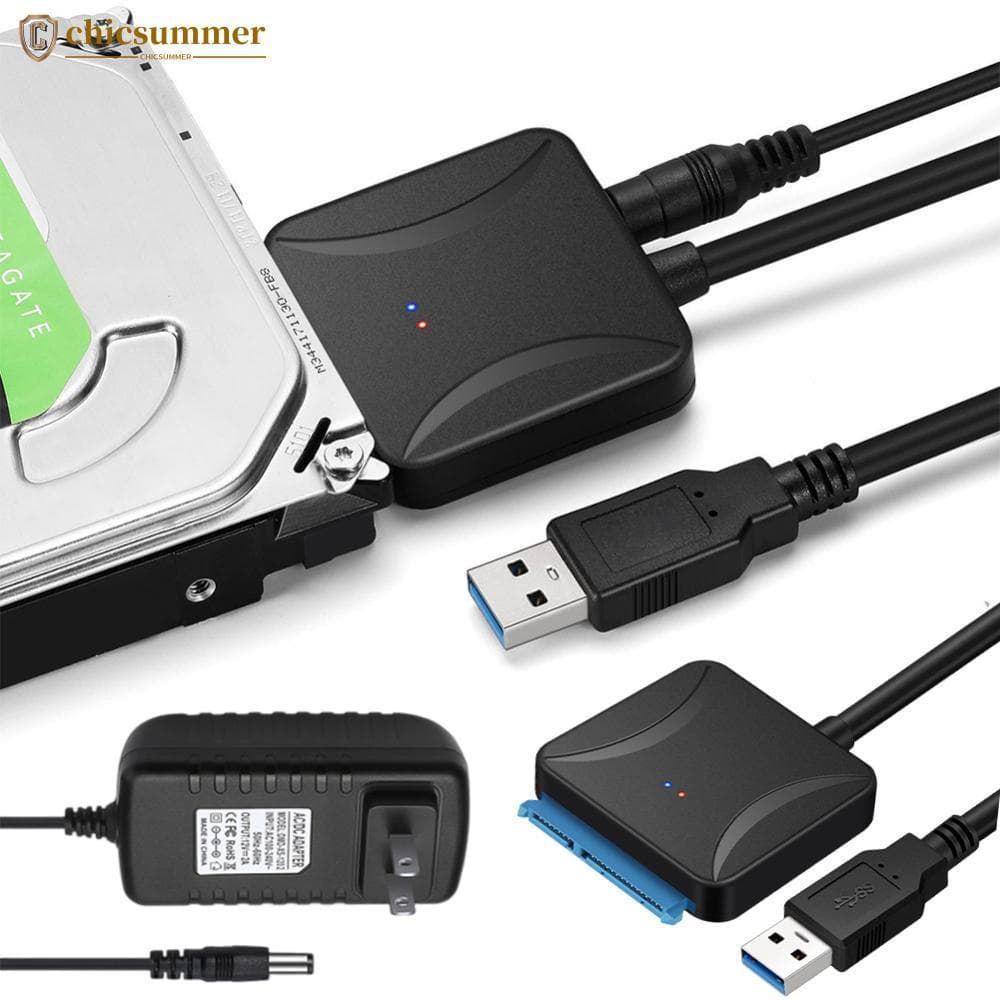 CHICSUMMER 2.5 "/3.5 " SATA Para USB 3.0 Cabo De Dados De Disco Rígido SSD Adaptador De Transferência De Alta Velocidade