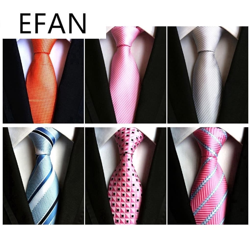 8cm Novo Clássico Listrado Laranja Rosa Vermelho JACQUARD Tecido 100 % Seda Gravata Masculina