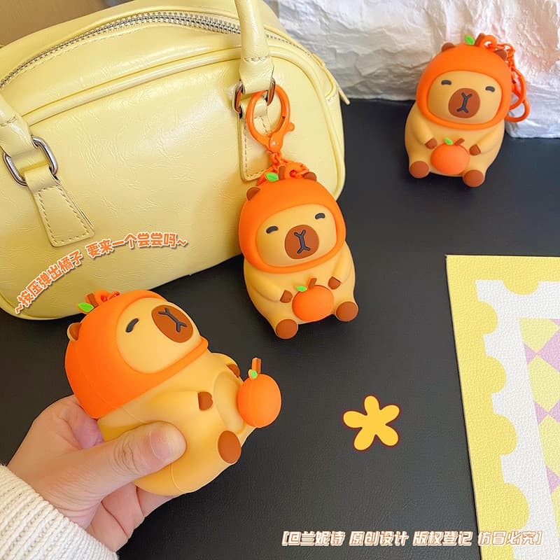Brinquedo de Apertar Macio Squishy Capivara Squishy Estica Esmaga Criativo dos desenhos animados bom caqui amendoim capi