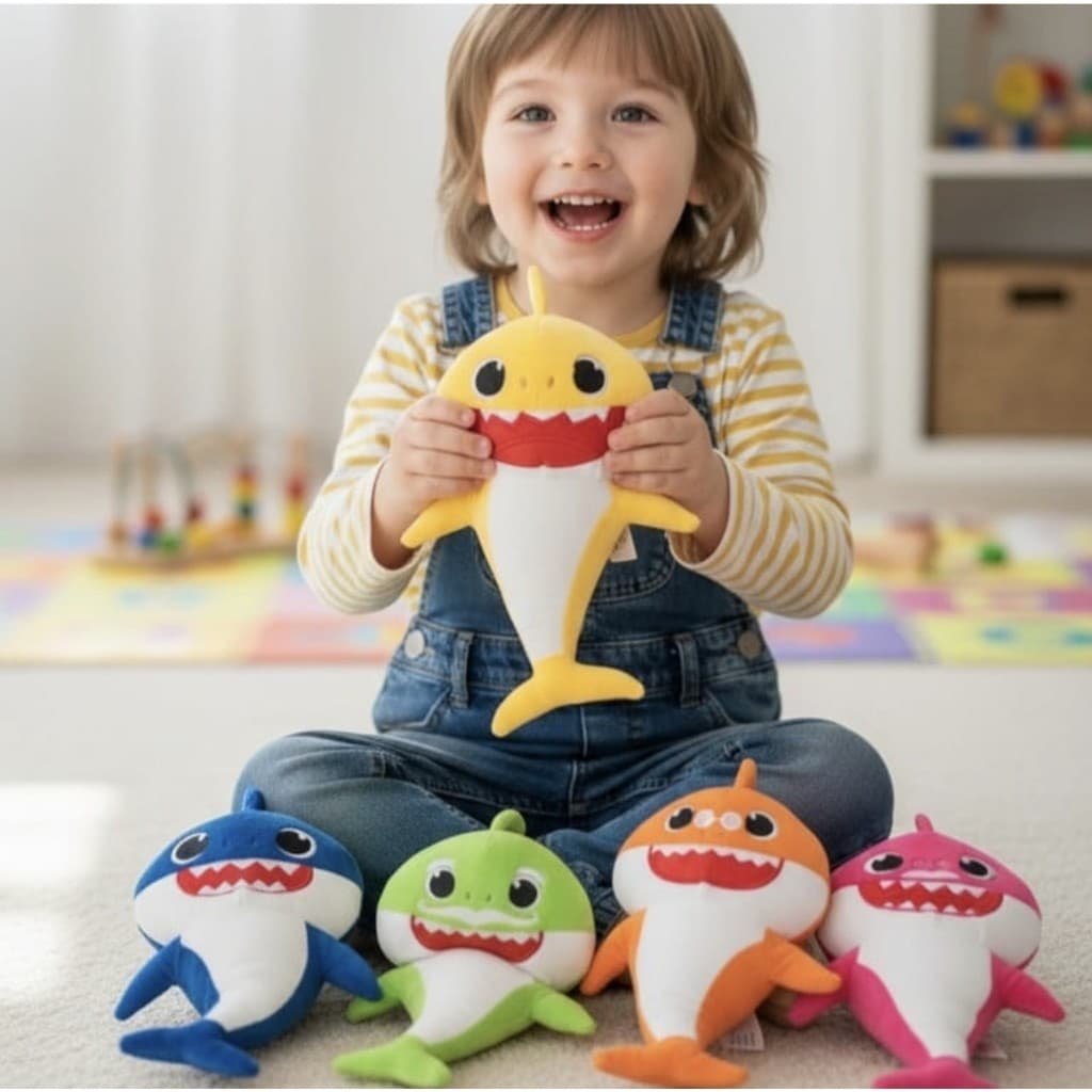 Pelúcia tubarão 30 cm várias cores