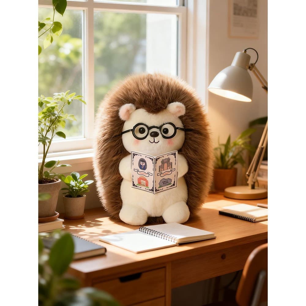 Super bonito bonito usar óculos pequeno ouriço brinquedo de pelúcia boneca Mini bonito animal de estimação boneca reconf