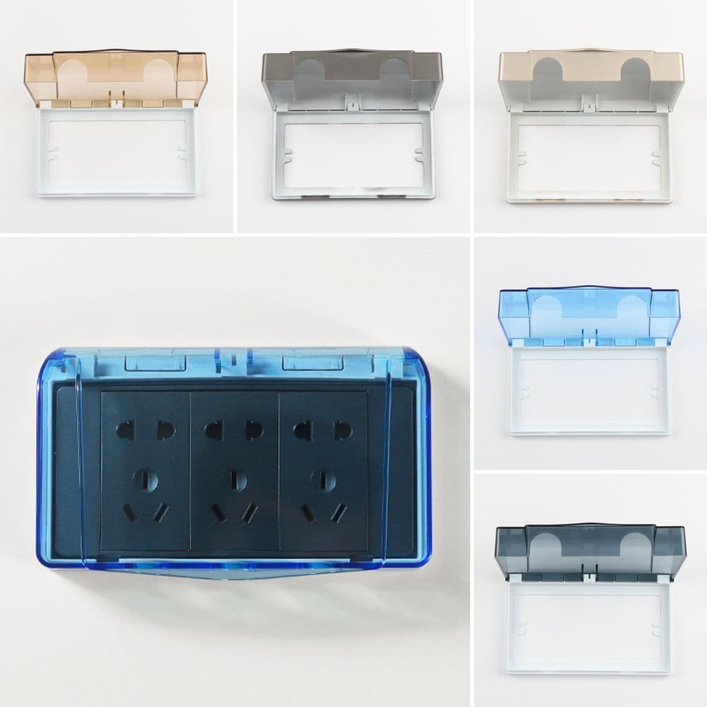 86 Tipo Tomada Dupla À Prova Dwaterproof Água Protetor De Energia Do Banheiro Chuveiro Transparente Interruptor Elétrico