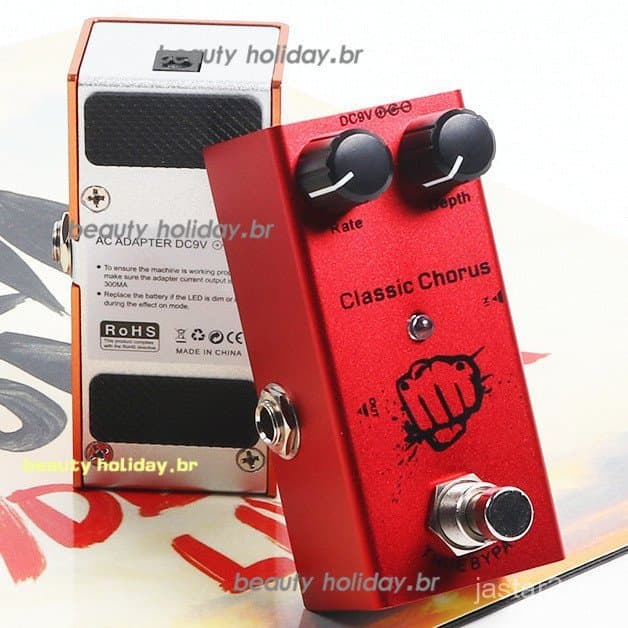 Pedal de Efeito Guitarra Elétrica Metal Distortion Mini Chorus Overdrive Tremolo Fase Profissional DC9V