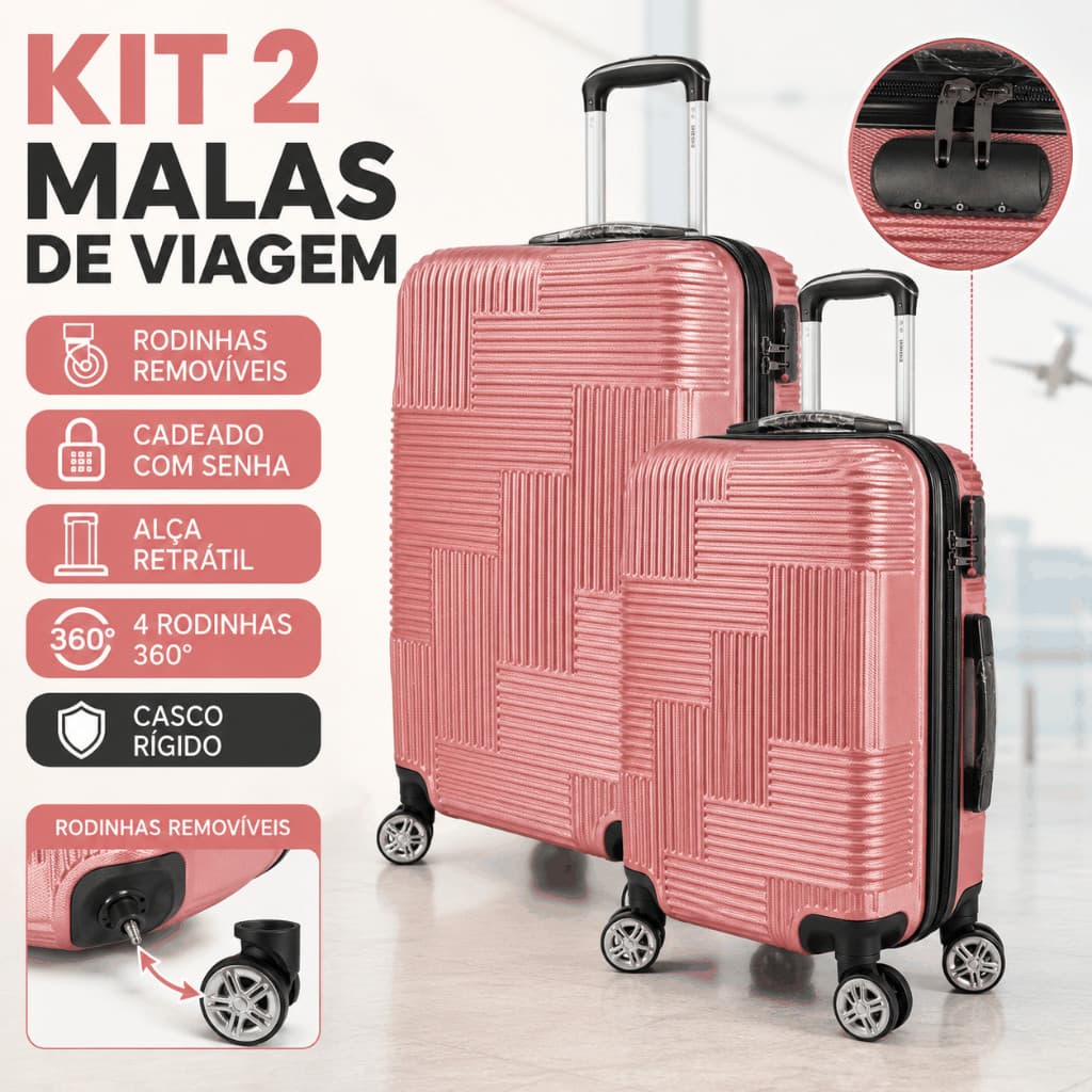 Kit 2 Mala Para Viagem Mala De Viagem Pequena Grande