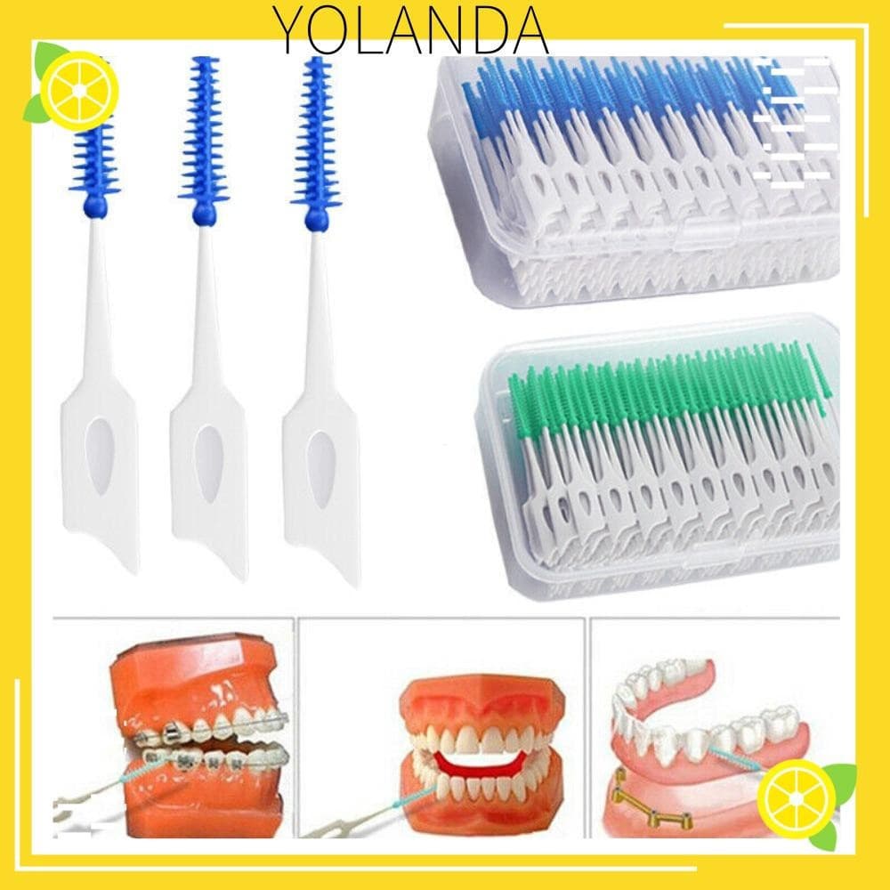 YOLANDAGOODS 160 Unidades/Caixa Escova Interdental De Sílica Gel , Palheta De Fio Dental Para Massagem Nas Gengivas Maci