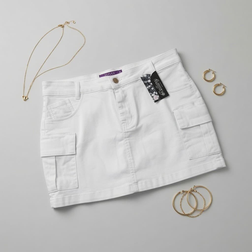 Saia branca jeans plus size 46 a 54 feminino com lycra