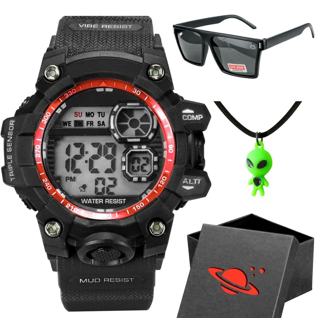 relogio digital criança silicone infantil menino + caixa