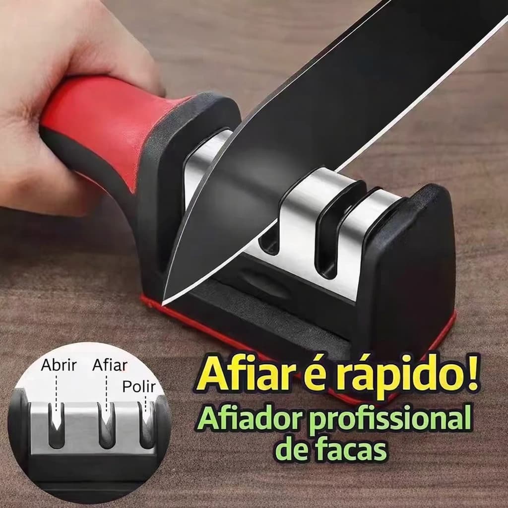 1/3/5 Afiador De Faca 3 Estágios Amolador Profissional Com Afiação Rápida Em Aço Inoxidável