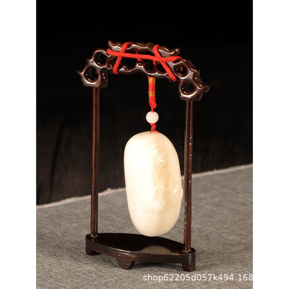Wenwan pendurado corda rack ébano madeira artesanato armazenamento jóias rack pulseira colar cabide rack de exibição de