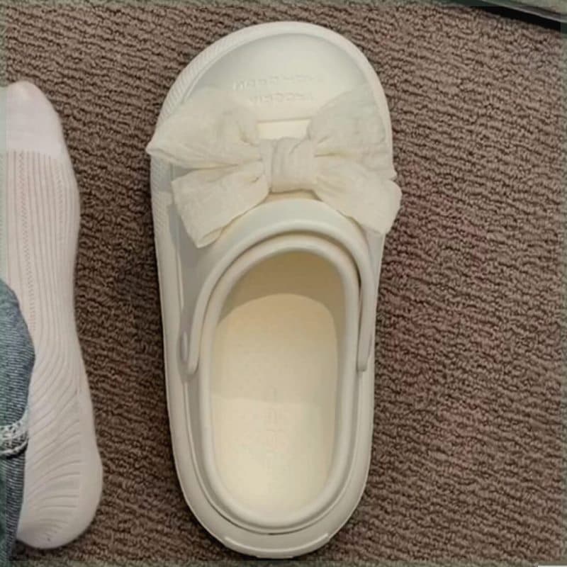 Arco branco chinelos feminino verão moda sola grossa aumentado interior casa desodorante confortável para fora sapatos b