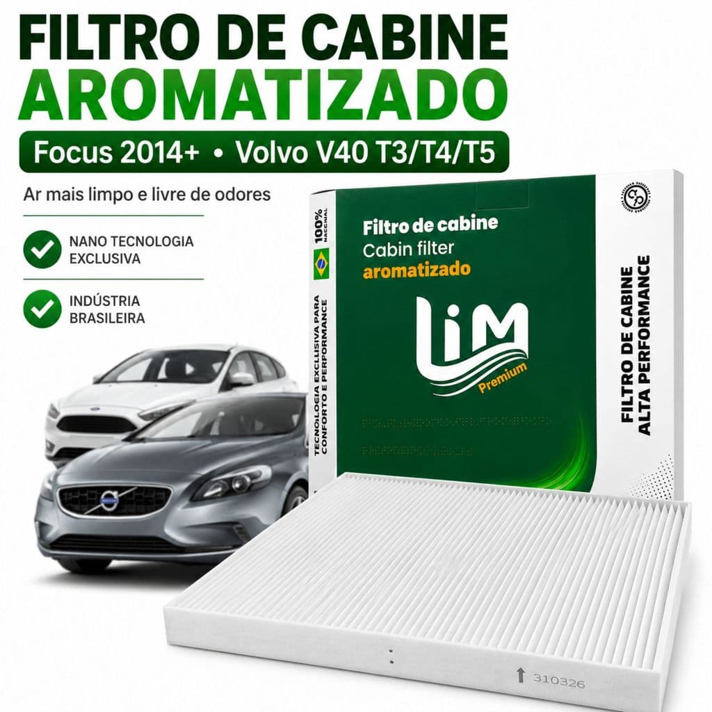 Filtro Cabine Aromatizado Focus Volvo V40  T3/T4/T5