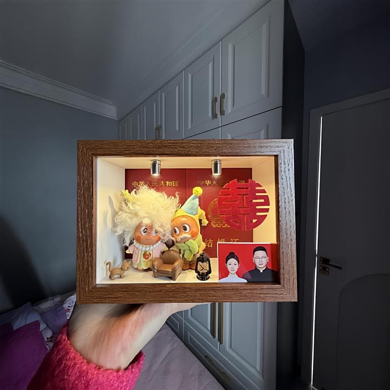 Instalar amor na moldura da foto registro de casamento foto mesa figura caixa de exibição cerimônia de casamento coleção
