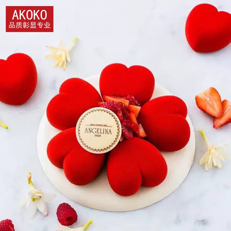 AKOKO molde de Silicone em forma de coração 8 molde de bolo de Mousse em forma de coração molde de sabão artesanal 1008