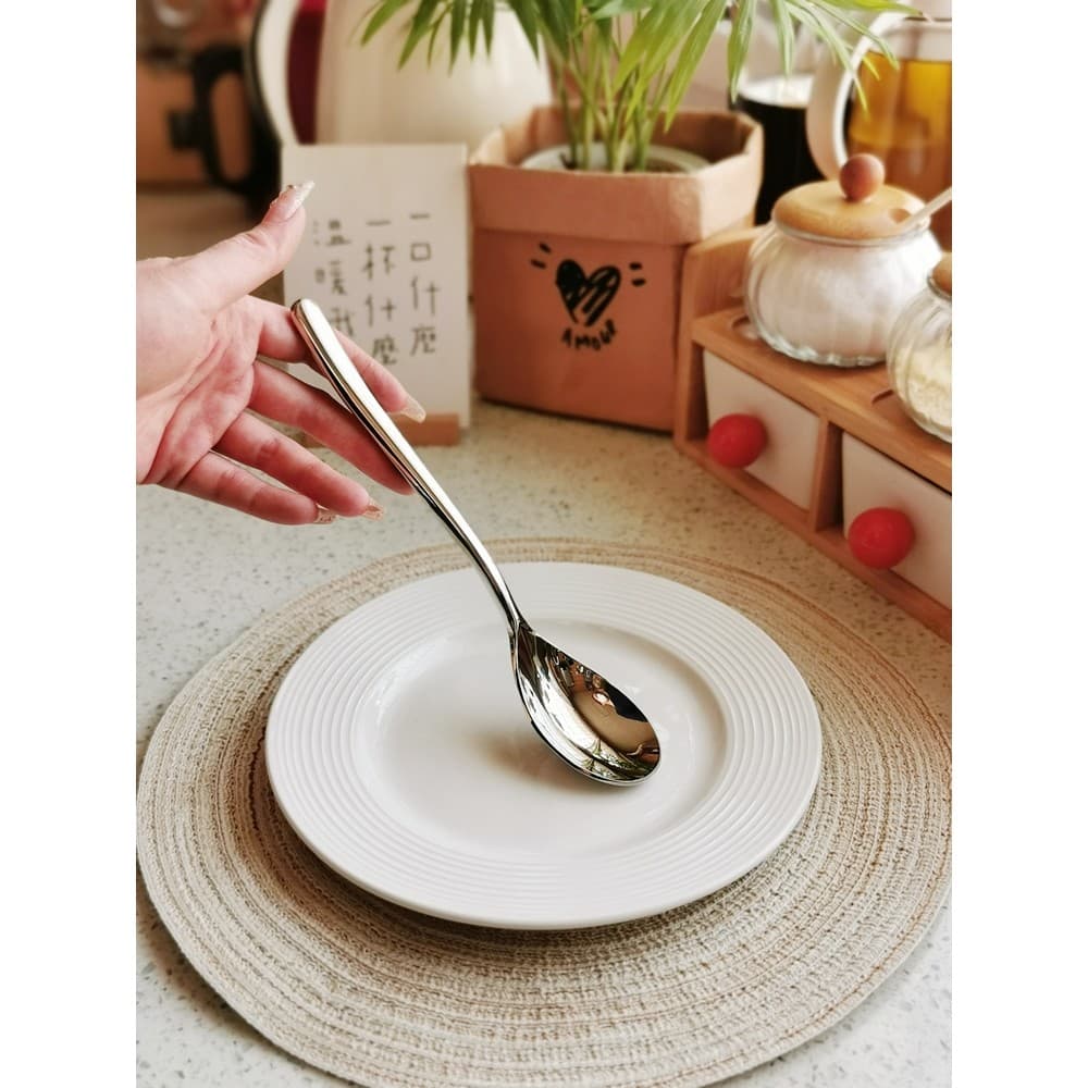 [Realmente grosso] 304 colher de arroz de aço inoxidável colher de sopa Bibimbap de sopa colher de comida ocident