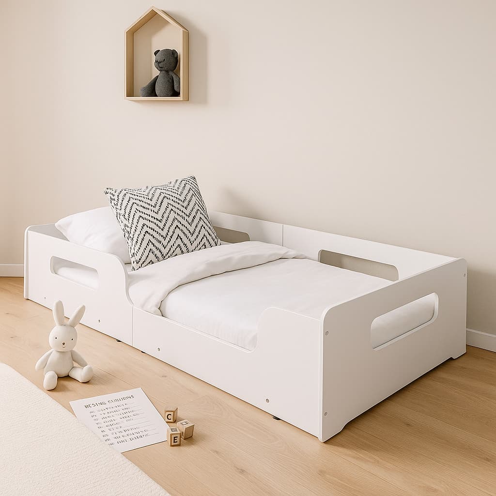 Cama Montessoriana Solteiro Princesa 100% Mdf P/ Colchão 188x88 CM - Branco