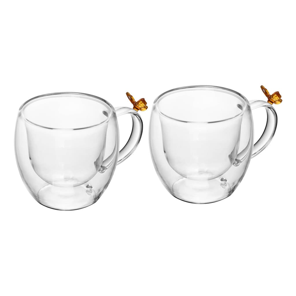 Conjunto 2 Xícaras de Café em Vidro Parede Dupla Sun Garden Wolff 80ml - Espresso e Cappuccino