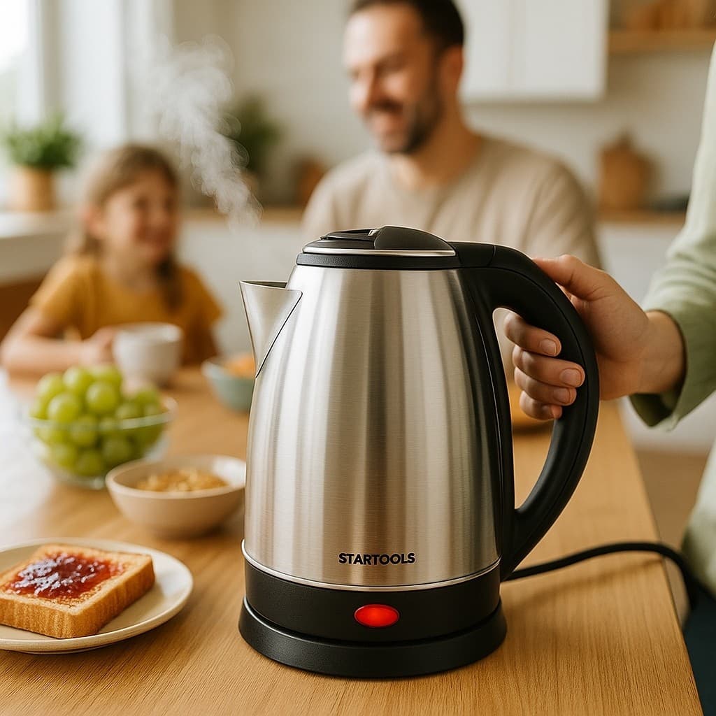 Chaleira Elétrica Desligamento Automático Prática Base 360 Em Inox Cozinha Drinks Bebidas Quente