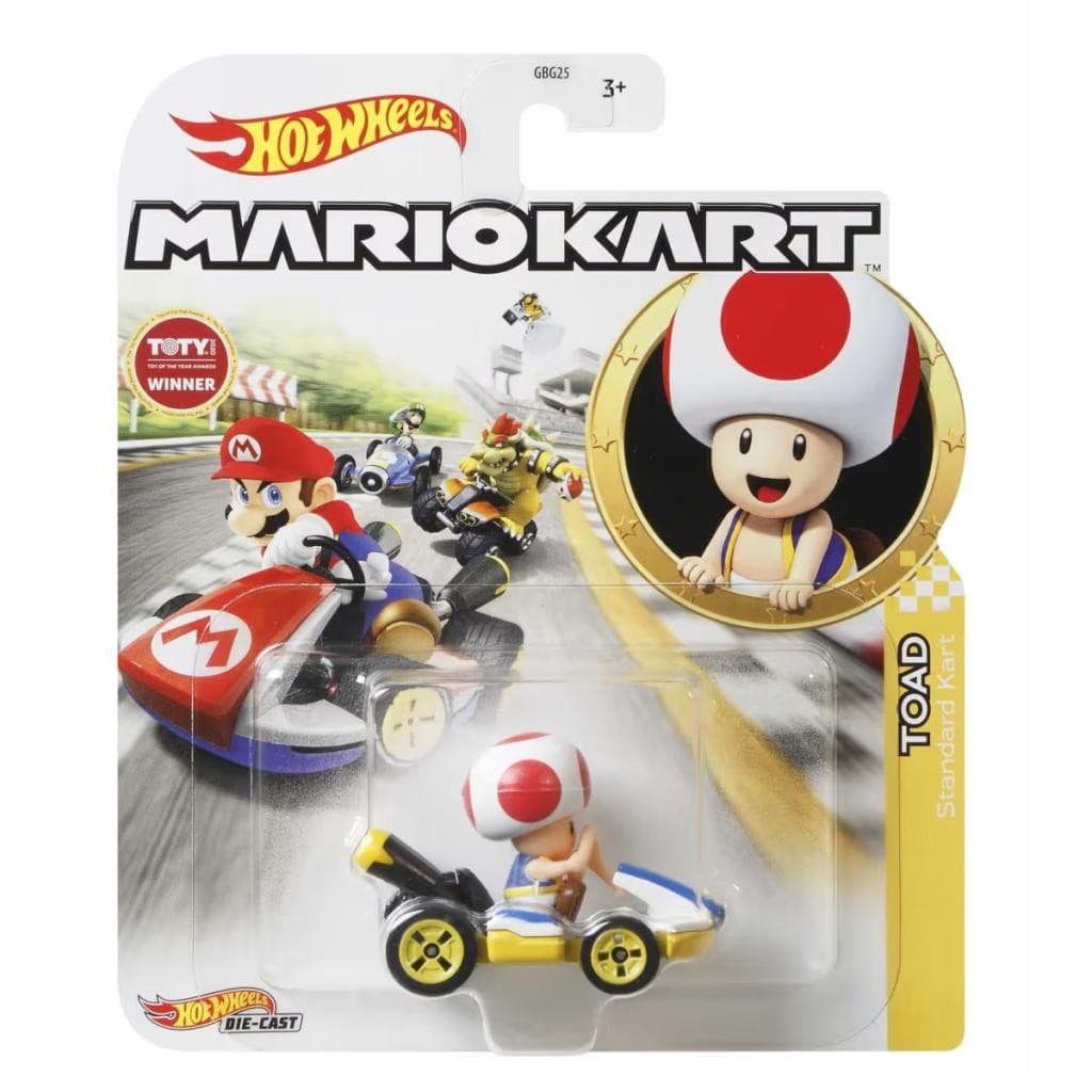 Carrinho Hot Wheels Mario Kart Toad Original Mattel Miniatura Colecionável Brinquedo Infantil